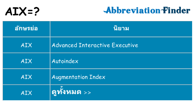 อะไรไม่ aix ถึง