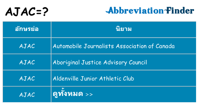 อะไรไม่ ajac ถึง
