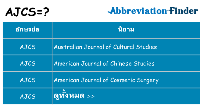 อะไรไม่ ajcs ถึง