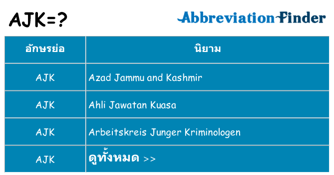 อะไรไม่ ajk ถึง