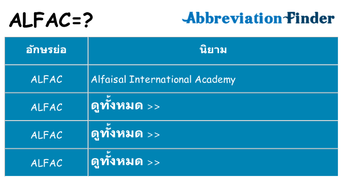 อะไรไม่ alfac ถึง