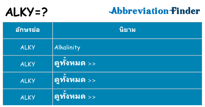 อะไรไม่ alky ถึง