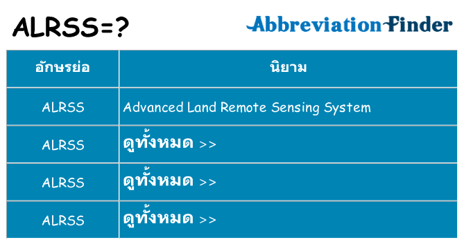 อะไรไม่ alrss ถึง