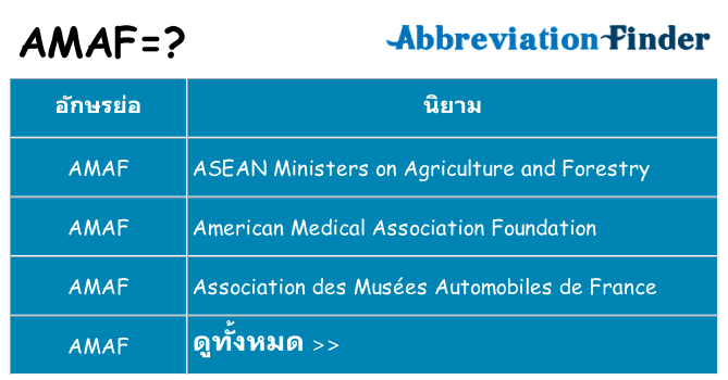 อะไรไม่ amaf ถึง