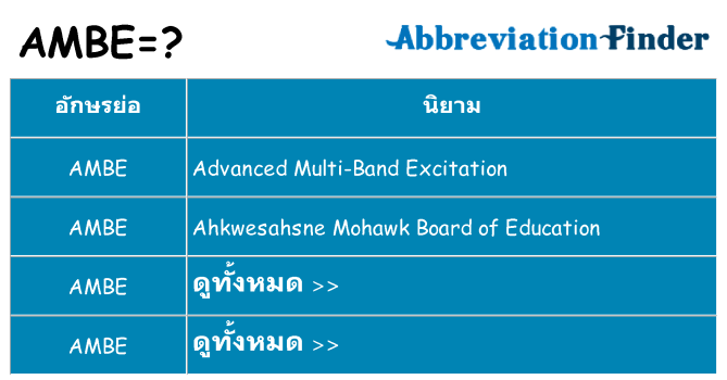อะไรไม่ ambe ถึง