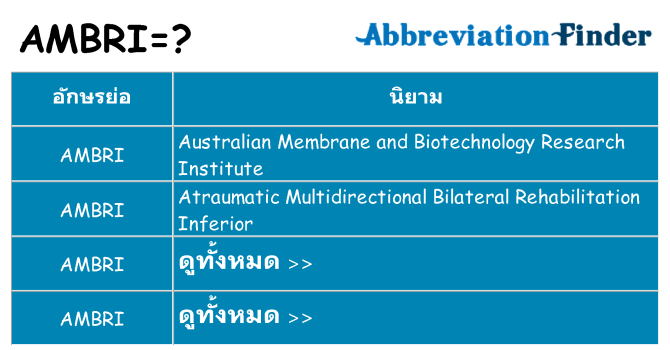 อะไรไม่ ambri ถึง