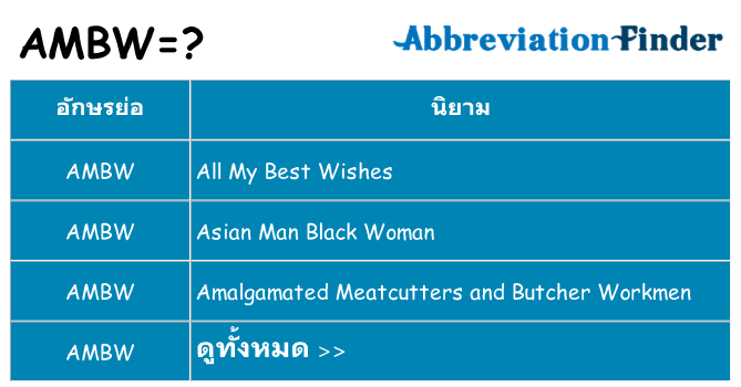 อะไรไม่ ambw ถึง