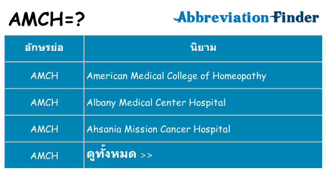 อะไรไม่ amch ถึง