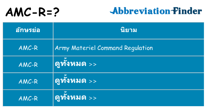 อะไรไม่ amc-r ถึง