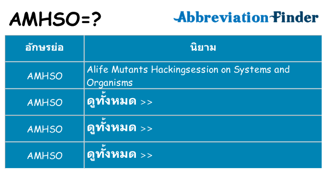 อะไรไม่ amhso ถึง