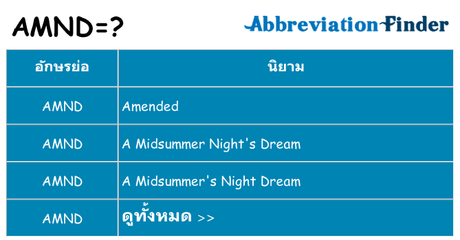 อะไรไม่ amnd ถึง