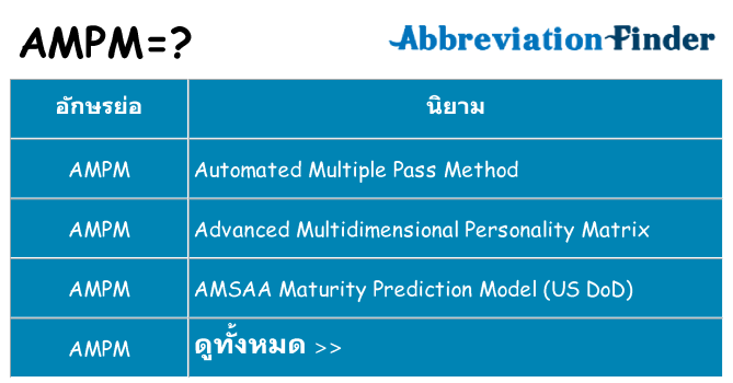 อะไรไม่ ampm ถึง
