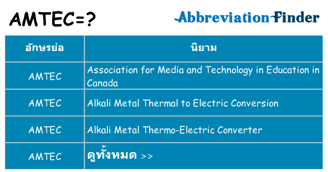 อะไรไม่ amtec ถึง