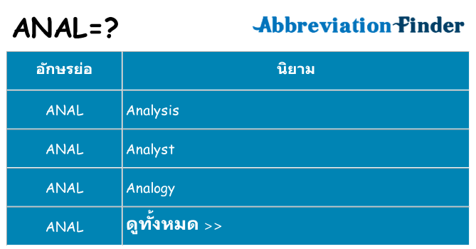อะไรไม่ anal ถึง