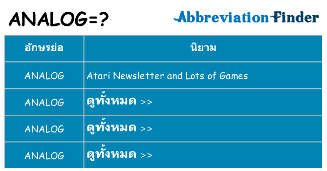 อะไรไม่ analog ถึง