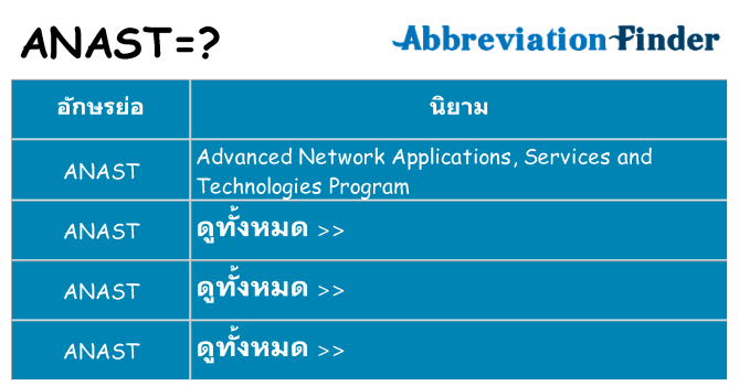 อะไรไม่ anast ถึง