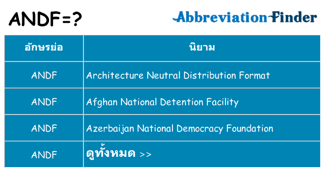 อะไรไม่ andf ถึง