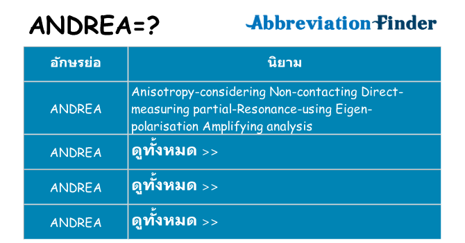 อะไรไม่ andrea ถึง