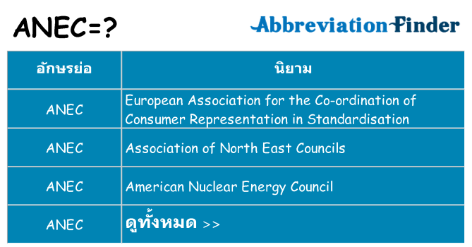 อะไรไม่ anec ถึง