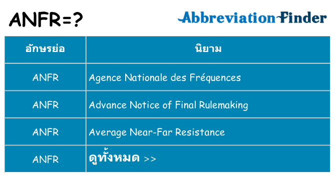 อะไรไม่ anfr ถึง