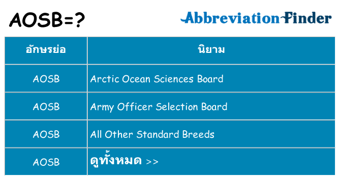 อะไรไม่ aosb ถึง