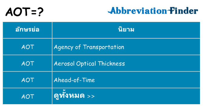 อะไรไม่ aot ถึง