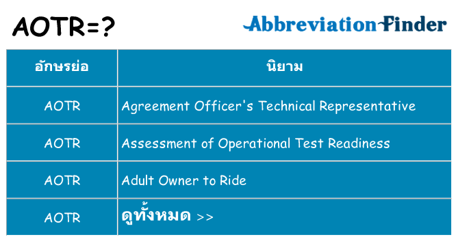 อะไรไม่ aotr ถึง