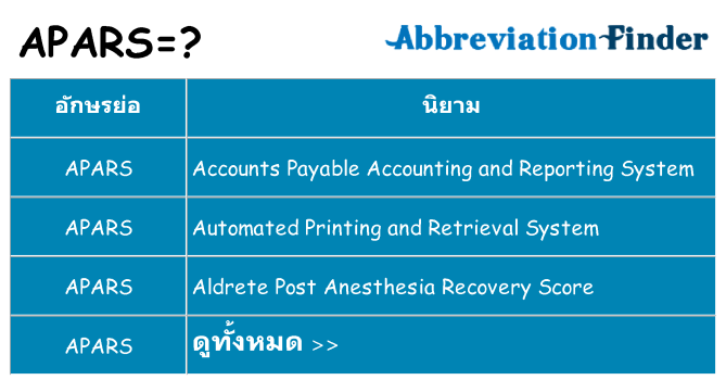 อะไรไม่ apars ถึง