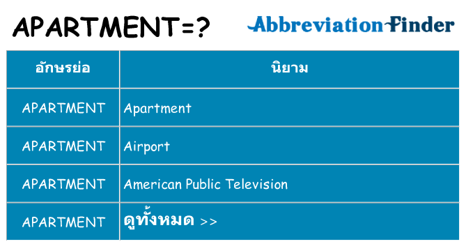 อะไรไม่ apartment ถึง