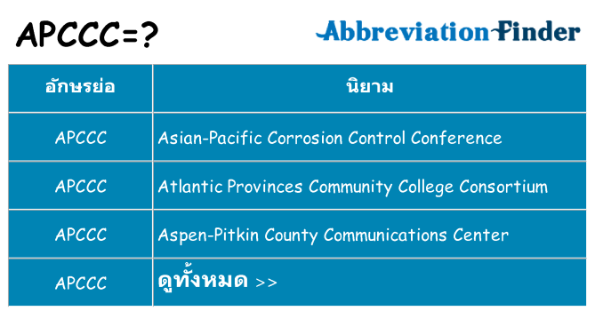 อะไรไม่ apccc ถึง