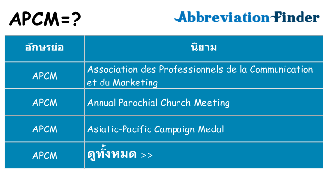 อะไรไม่ apcm ถึง