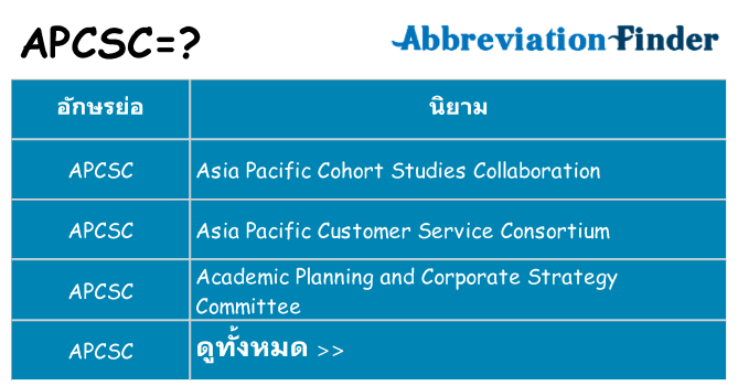 อะไรไม่ apcsc ถึง