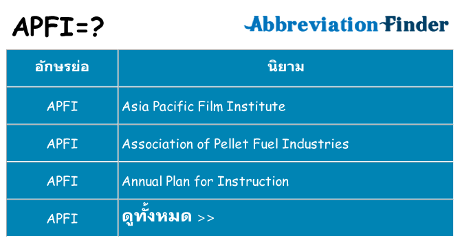 อะไรไม่ apfi ถึง