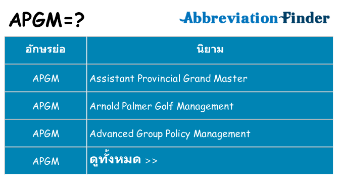 อะไรไม่ apgm ถึง