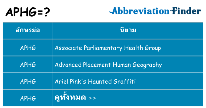 อะไรไม่ aphg ถึง