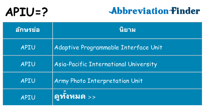 อะไรไม่ apiu ถึง