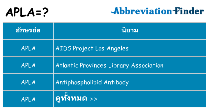 อะไรไม่ apla ถึง