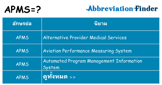 อะไรไม่ apms ถึง