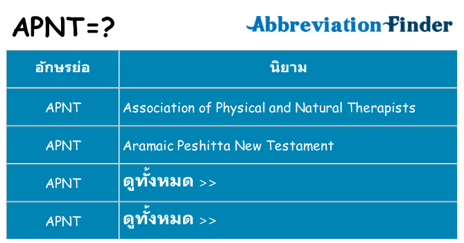อะไรไม่ apnt ถึง
