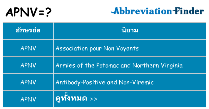 อะไรไม่ apnv ถึง