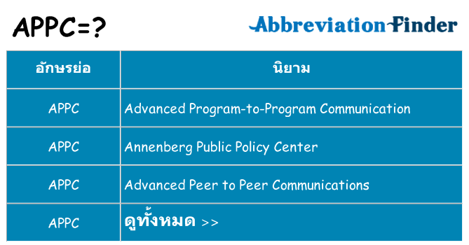 อะไรไม่ appc ถึง