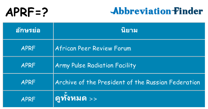 อะไรไม่ aprf ถึง