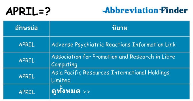 อะไรไม่ april ถึง