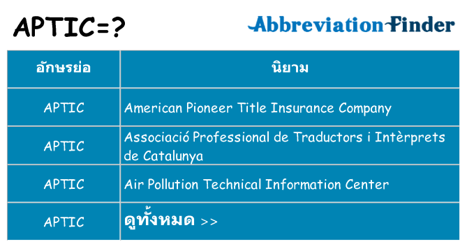 อะไรไม่ aptic ถึง