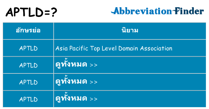 อะไรไม่ aptld ถึง