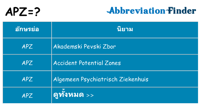 อะไรไม่ apz ถึง