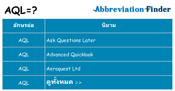 อะไรไม่ aql ถึง