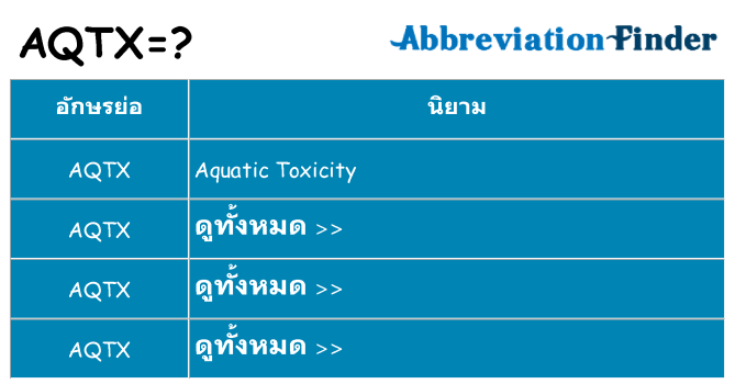 อะไรไม่ aqtx ถึง