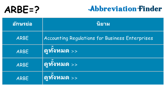 อะไรไม่ arbe ถึง