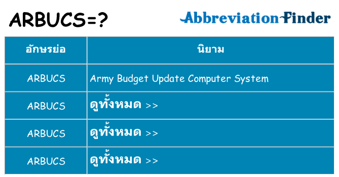 อะไรไม่ arbucs ถึง